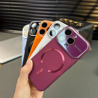 Coque de téléphone magnétique mate pour iPhone 18 Pro 17 16 Pro Max 13 14 15 Pro Max avec protection d'objectif en verre grande fenêtre 18Pro et coque PC