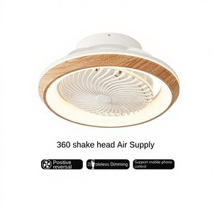 Ventilateur de plafond avec lampe à tête oscillante à 360 degrés, grain de bois d'Europe du <span class=keywords><strong>Nord</strong></span>, chambre à coucher, restaurant, télécommande 220V/110V - Product Image 3