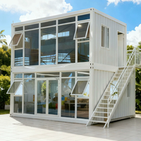 Maison conteneur préfabriquée de luxe, sécurisée, extensible, contemporaine, à deux chambres, de 40 et 20 pieds, pour bureau, appartement ou hôtel