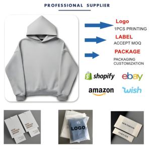 高级棉420 Gsm法国特里方形连帽衫男女通用制造商定制重量级裁剪空白超大连帽衫男 - Product Image 5