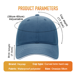 قبعة بيسبول عالية الجودة من القطن والبوليستر مع شعار مطبوع وحافة منحنية، قبعة سوداء بـ 6 ألواح مع تطريز شعار نيويورك مخصص - Product Image 3