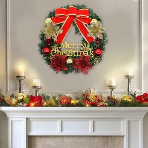 Vente à prix d'usine, nouvelle conception, décoration de porte d'entrée pour la maison et les fêtes, couronne de Noël artificielle de 40 cm - Product Image 3