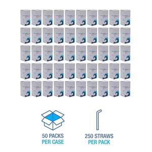 Pajitas de Plástico Jumbo Translúcidas sin Envolver Boardwalk JSTU775T50, 7 3/4 Pulgadas, Paquete de 250, Caja de 50 Paquetes - Product Image 6