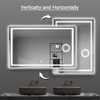 Custom Modern Home Decor Backlit Smart Mirror Defog Magnifying Wall Mounted Bathroom Vanity LED Mirror With Light