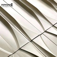 Briques sculptées en béton préfabriqué, carreaux de ciment 3D modernes texturés, revêtement mural décoratif pour mur d'accentuation