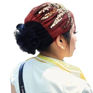 Women's Pre-Tied with Knot Decoration, Brimless for Adult Women, Muslim Headscarf <b>Scarf</b>, Polyester-Cotton Ethnic Hat - Product Image 1
