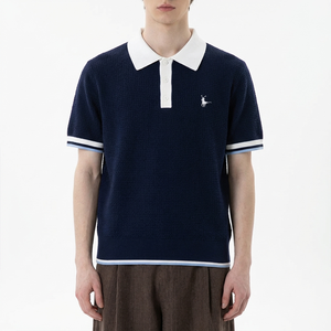 니트 의류 폴로 티셔츠 브랜드 디자이너 자수 폴로 셔츠 최고급 폴로 남성용 면 폴로 셔츠 - Product Image 3