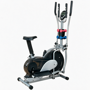 Vélo elliptique avec haltères, vélo d'exercice en acier, écran LCD, résistance réglable pour la maison, la salle de sport, la marche et la course - Product Image 1