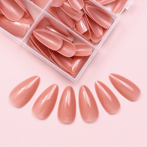 Uñas Postizas Más Vendidas, 120 Piezas/Caja, Color Nude Sólido, Uñas de Presión con Forma de Almendra, Material ABS, Diseño Personalizado para Decoración de Uñas - Product Image 2