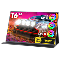 Monitor Portátil USB de 16 Pulgadas con Pantalla Táctil IPS, Relación de Aspecto 16:10, Altavoz Integrado, Segunda Pantalla para Juegos, Pantalla Extendida LED