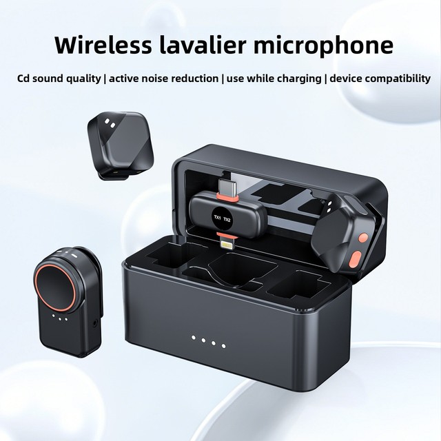 Wholesale Wireless Lavalier Microphone 2026 Factory-Direct High Quality Plug-and-Play Design Noise Reduction Type C Vlogging