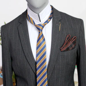 D13 6CM Design stretto a quadri blu da <span class=keywords><strong>uomo</strong></span> a righe sottili <span class=keywords><strong>cravatta</strong></span> Skinny accessori da <span class=keywords><strong>uomo</strong></span> <span class=keywords><strong>cravatta</strong></span> di seta - Product Image 4