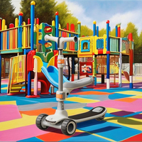 Trottinette pour enfants Custom DomeRide 3-en-1 avec siège, design pliable, cadre en aluminium, roues en PU, utilisation en extérieur