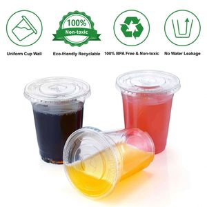 Gobelets en plastique transparent jetables PET de 16 oz avec couvercles, imprimés avec un logo personnalisé, pour matcha, bubble tea, soda, café glacé - Product Image 3