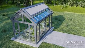 Invernadero 4 estaciones de pie libre jardín de invierno Patio de aluminio portátil terraza acristalamientos casas de cristal prefabricadas - Product Image 5