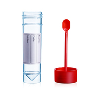 Contenedor de muestra de taburete de orina desechable de 25ml con cuchara Contenedor de taburete con pegatina