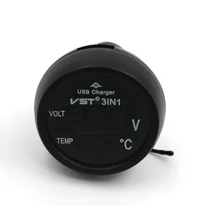 Termometre voltmetre monitör ile taşınabilir 3 1 çok fonksiyonlu araba USB şarj aleti