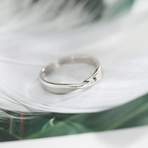Anillo Mobius LT-JZ836 para Mujer, Estilo Japonés, Diseño Minimalista Único, <span class=keywords><strong>Puente</strong></span> Sigh, Plata <span class=keywords><strong>de</strong></span> Ley 925, Anillo Abierto Ajustable - Product Image 2
