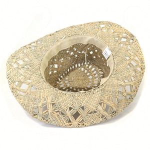 Sombrero de Paja Natural Tejido a Mano para Hombre y Mujer, Estilo Vaquero Occidental, para Verano y Actividades al Aire Libre - Product Image 5