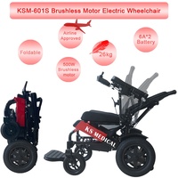KSM-601S puissance, moteur sans balais, 250w, fauteuil roulant électrique léger, portable et pliable