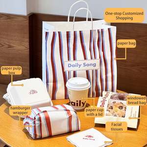 Sac en papier anti-graisse personnalisé, écologique, recyclable, biodégradable, pour le stockage du pain, utilisation en boulangerie, résistant à l'huile, emballage alimentaire transparent - Product Image 2