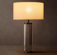 Lampe de table moderne en cristal K9, flexible, simple, écologique, avec abat-jour en tissu, lampe de bureau LED
