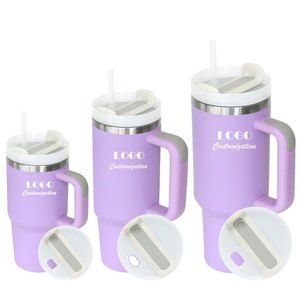 Upgrade 20oz 30oz 40oz Purple Tumblr Custom Logo Stainless Steel Vacuum Insulated Thermos Flask Handle 6-12 Hours Thermal BPA - Product Image 1