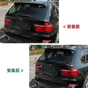 Bmw X5 E70 2008 2013 Rear Spoiler Piano Black Carbon Fiber Texture Wing Shaped Trunk Lip - Product Image 4