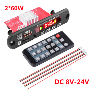 เครื่องขยายเสียง2*60W 40W 25W 6W,อุปกรณ์ขยายเสียงบลูทูธ5.0 Papan Dekoder MP3 Bebas Genggam 12V Pemutar Music Nirkabel Modul Audio USB TF Radio - Product Image 6