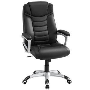 <span class=keywords><strong>Chaise</strong></span> de bureau ergonomique pivotante <span class=keywords><strong>SONGMICS</strong></span> avec dossier haut, grand siège et fonction d'inclinaison, en PU noir épais, <span class=keywords><strong>chaise</strong></span> de direction - Product Image 1