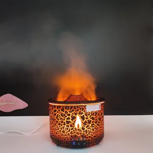 CE RoHS 360ml Volcano Defuser Humidifier Remote Control Electric Ultrasonic Flame Volcano Aroma Diffuser