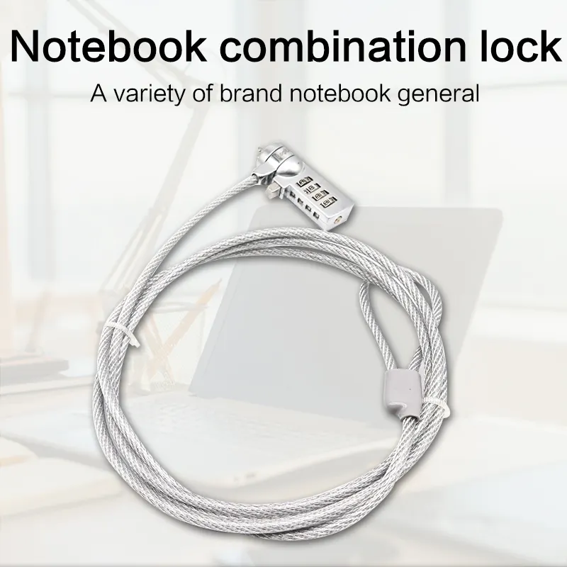 XMM-2004 Desk laptop security stainless steel 4 digits 1.2m computer notebook anti theft system pc padlock computer cable lock