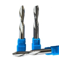 Fraise à spirale en carbure à deux cannelures 3mm 4mm 6mm 10mm pour CNC, découpe acrylique et bois, fraise de compression, support ODM/OEM personnalisé, lot de 10 pièces