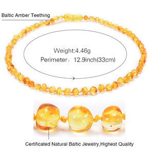 Collares con cuentas de ámbar Báltico natural más vendidos transfronterizos, cadenas de bebé, collares para niños al por mayor - Product Image 4