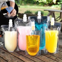 Miaowadi Impression personnalisée en gros, sachets à bec verseur transparents de 200 ml et 500 ml, sacs en plastique de qualité alimentaire pour liquides, café, lait
