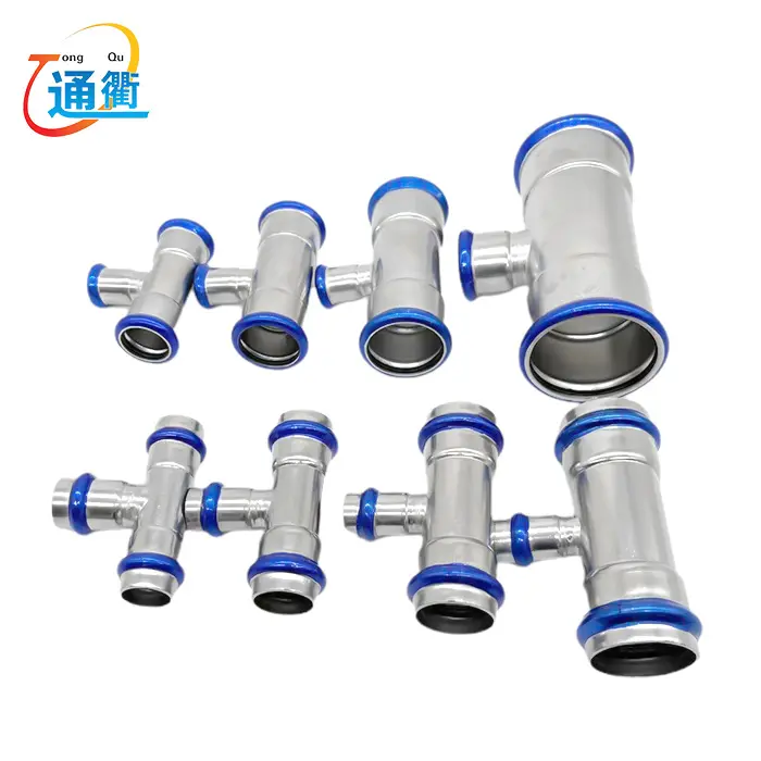 Stainless Steel Equal Branch Tee Press Fitting for Water   Gas