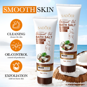 SADOER - Sal de Baño Exfoliante Corporal con Aceite de Coco Orgánico y Sal Gris del Mar, 250g, Limpieza Profunda - Product Image 2