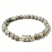 Bracelet élastique en perles de pierre naturelle flamme de 6 mm, géométrique rectangulaire, en pierres précieuses, pour hommes et femmes, vente en gros