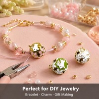 Lonceng Bunga Cloisonne, Lonceng Kelinci Berwarna-warni, Liontin Lonceng Kelinci Mini DIY untuk Gelang, Lonceng Natal untuk Hewan Peliharaan