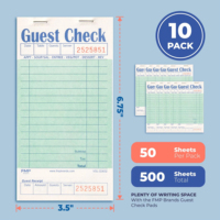 Kingcolor Carnets de chèques invités personnalisés pour serveurs Bloc-notes Chéquier de serveur Livre de reçus alimentaires Livre de chèques de restaurant Liste de chèques