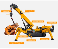 Mini-grue araignée sur chenilles de 4 tonnes avec flèche télescopique hydraulique de 11,6 m de rayon maximal pour le levage de panneaux de mur-rideau en verre sur toiture