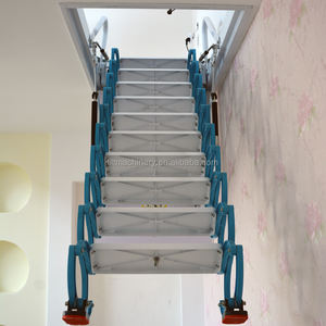 Échelle de grenier télescopique manuelle moderne non électrique avec capacité de charge de 300 kg et hauteur extensible de 10 pieds - Product Image 4