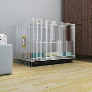 Gabbia per Conigli da Interno Multi-Pet in Ferro con Vassoio Rimovibile, Elegante, Facile da Pulire, 4 Porte, Salvaspazio, Pieghevole, Facile da Montare per Negozi di Animali - Product Image 4