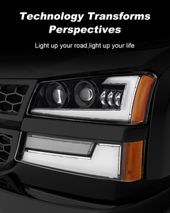 Pour <span class=keywords><strong>Chevrolet</strong></span> <span class=keywords><strong>Silverado</strong></span> 03-06, accessoires Chevy, pare-chocs avant, ensemble de phares, phares à LED avec feux de jour/clignotants - Product Image 5