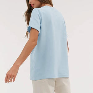 Camisetas sueltas con hombros caídos para mujer, camisetas de tela Modal para mujer, Camisetas largas de gran tamaño con cuello redondo para mujer - Product Image 6