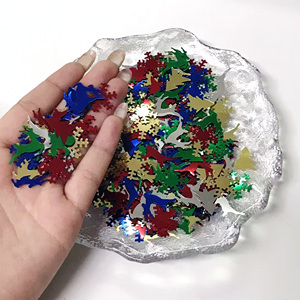 Nhà Máy Bán Buôn Bông Tuyết Và Hươu Hình Vàng Và Màu Đỏ PVC <span class=keywords><strong>Sequin</strong></span> Trang Trí Giáng Sinh Phụ Kiện Lỏng Sequins - Product Image 6