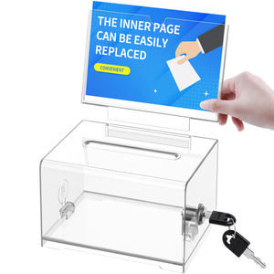 Customization Plastic <b>Suggestion</b> <b>Box</b> Storage Organizer Desk with Advertising Holder for Custom Logo - Product Image 1