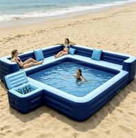 Structure gonflable commerciale en PVC avec piscine, installation facile, 4x4m, taille personnalisée pour location professionnelle