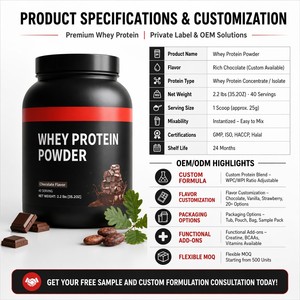 Proteína de Suero de Leche en Polvo a Granel, Suplemento Deportivo para Aumento de Masa Muscular y Peso, Fabricación OEM, Venta al Por Mayor, Marca Privada - Product Image 5
