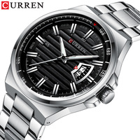 Montre M8375 en acier inoxydable avec cadran bleu analogique à quartz fabriquée en Chine